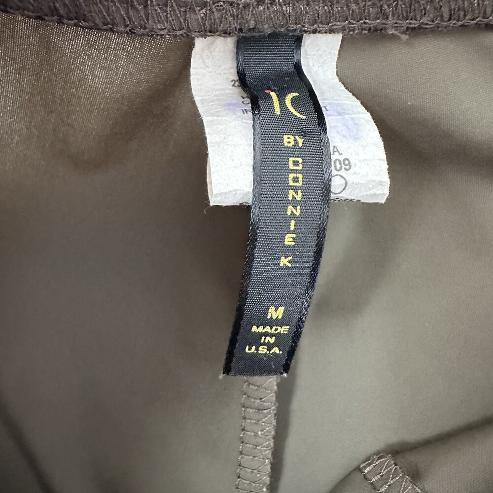 IC Connie K Pants Womens Medium Brown Tan Pull on‎ Crop Stretch Slinky Art - Picture 7 of 13